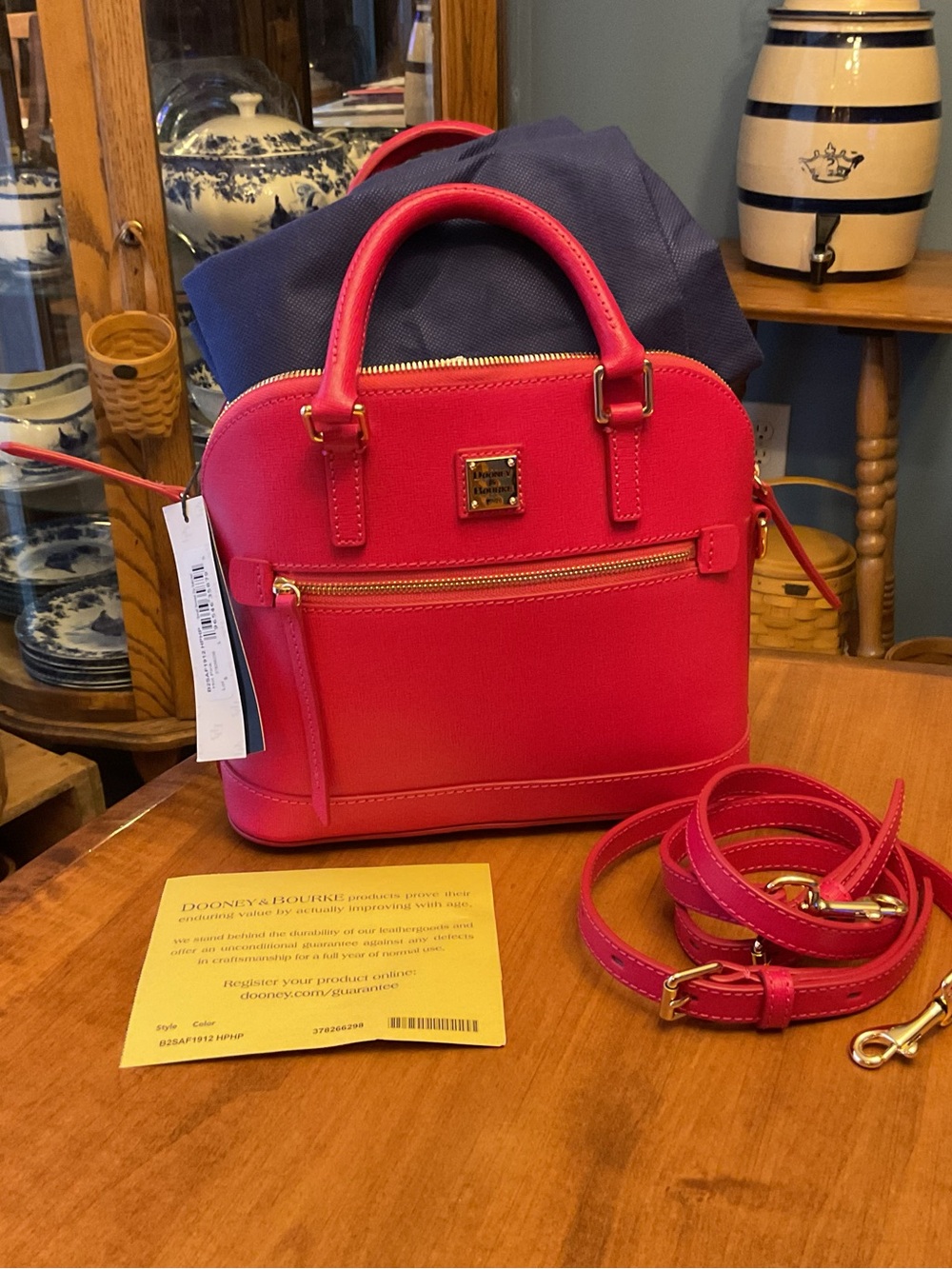 Dooney & Bourke Hot Pink Saffiano Leather Small Domed Satchel NWT